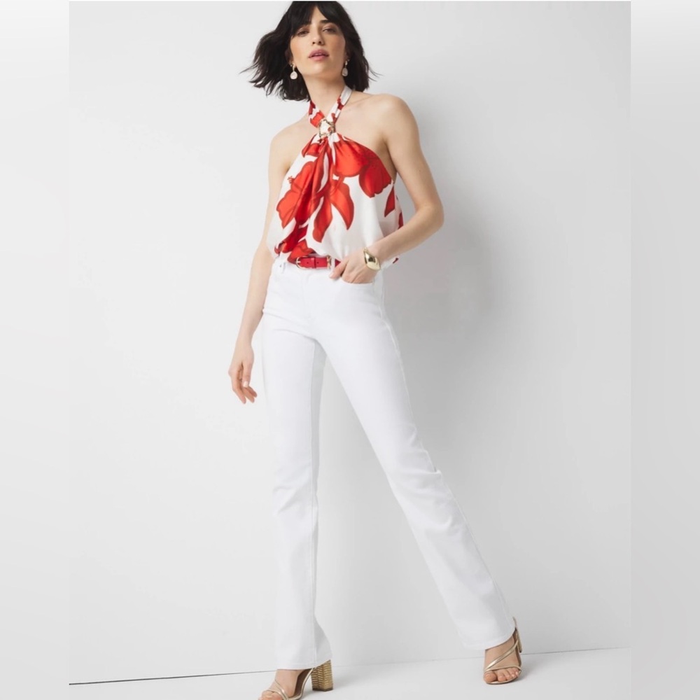 WHBM Mid-rise Bootcut Jean White Size 6